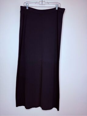 Easy Spirit Knit Sweater Classic Black Maxi Skirt Elastic Waist Size XL